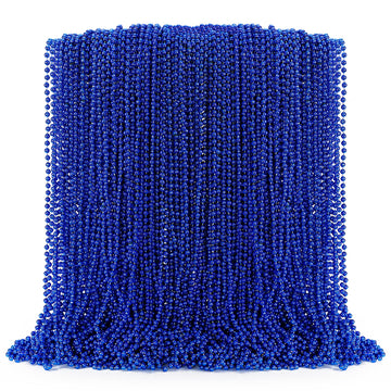 100PCS Bead Necklace, Blue Bead Necklaces Stuff Bulk, 33'' Christmas Bead Necklaces Party Supplies, Festival Parade Throw Access