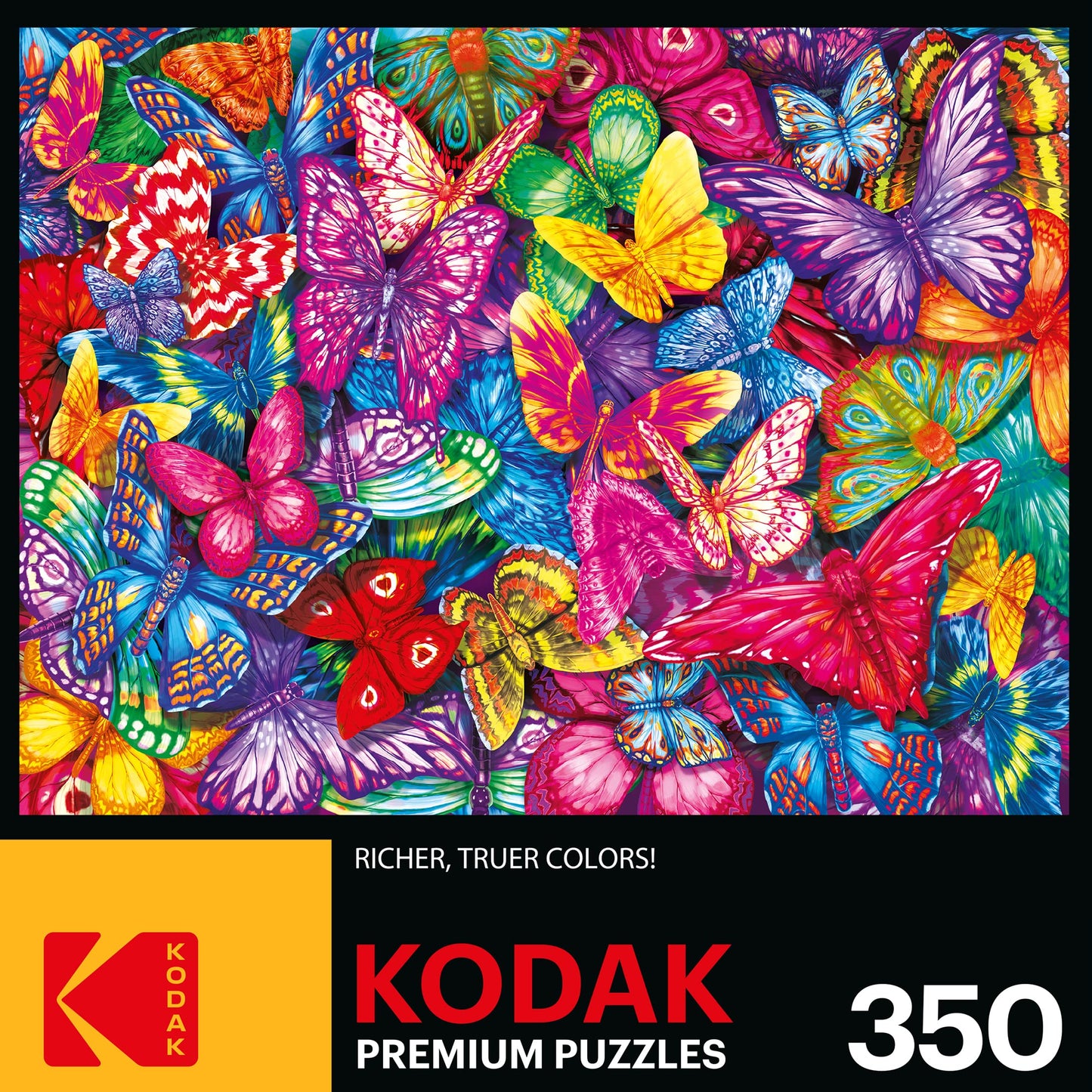 Roseart - Kodak Premium - Colorful Butterflies - 350 Piece Jigsaw Puzzle For Adults