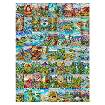 ALL4JIG National Park Glass Style Fun Jigsaw Puzzles for Adults and Kids, 1000 Pieces, Christmas Secret Santa Gift, White Elepha