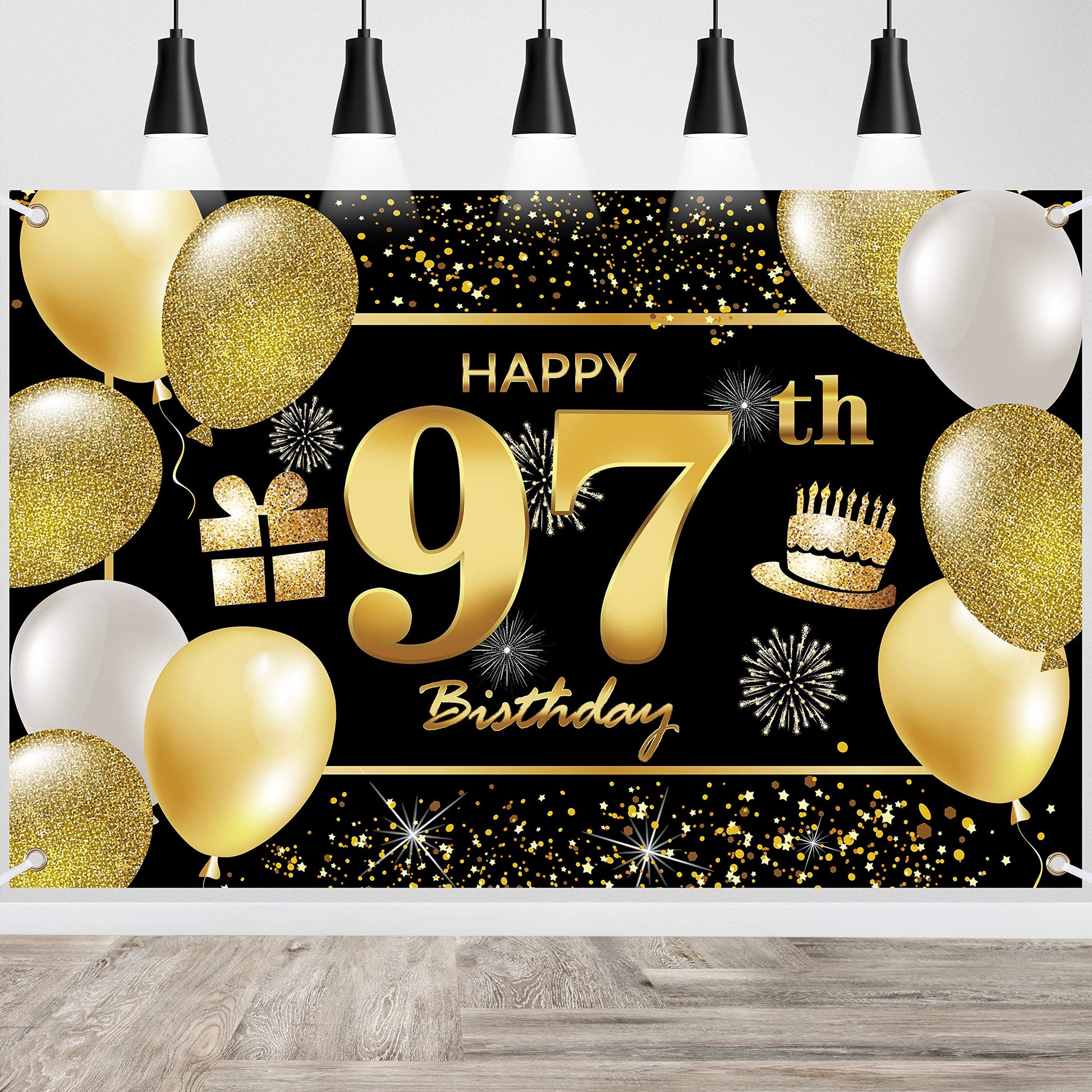 97Th Happy Birthday Banner Birthday Decorations For Men Birthday Party Decorations Birthday Backdrop