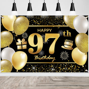 97Th Happy Birthday Banner Birthday Decorations For Men Birthday Party Decorations Birthday Backdrop