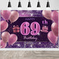 69Th Birthday Decorations For Girls Happy Birthday Banner Pink Decorations For A Party Birthday Backdrop For Women