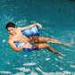 Big Joe Noodle Sling No Inflation Needed Pool Seat With Armrests, Blurred Blue Double Sided Mesh, Quick Draining Fabric, 3 Feet