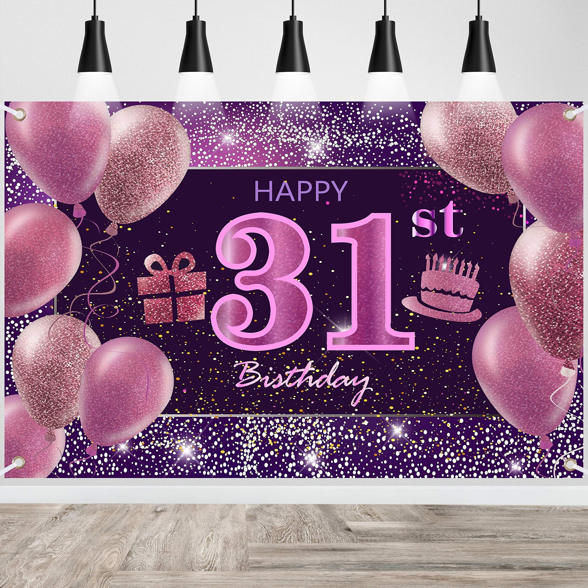 31St Birthday Decorations For Girls Imisi Happy Birthday Banner Pink Decorations For A Party Birthday Backdrop For Women
