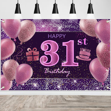 31St Birthday Decorations For Girls Imisi Happy Birthday Banner Pink Decorations For A Party Birthday Backdrop For Women