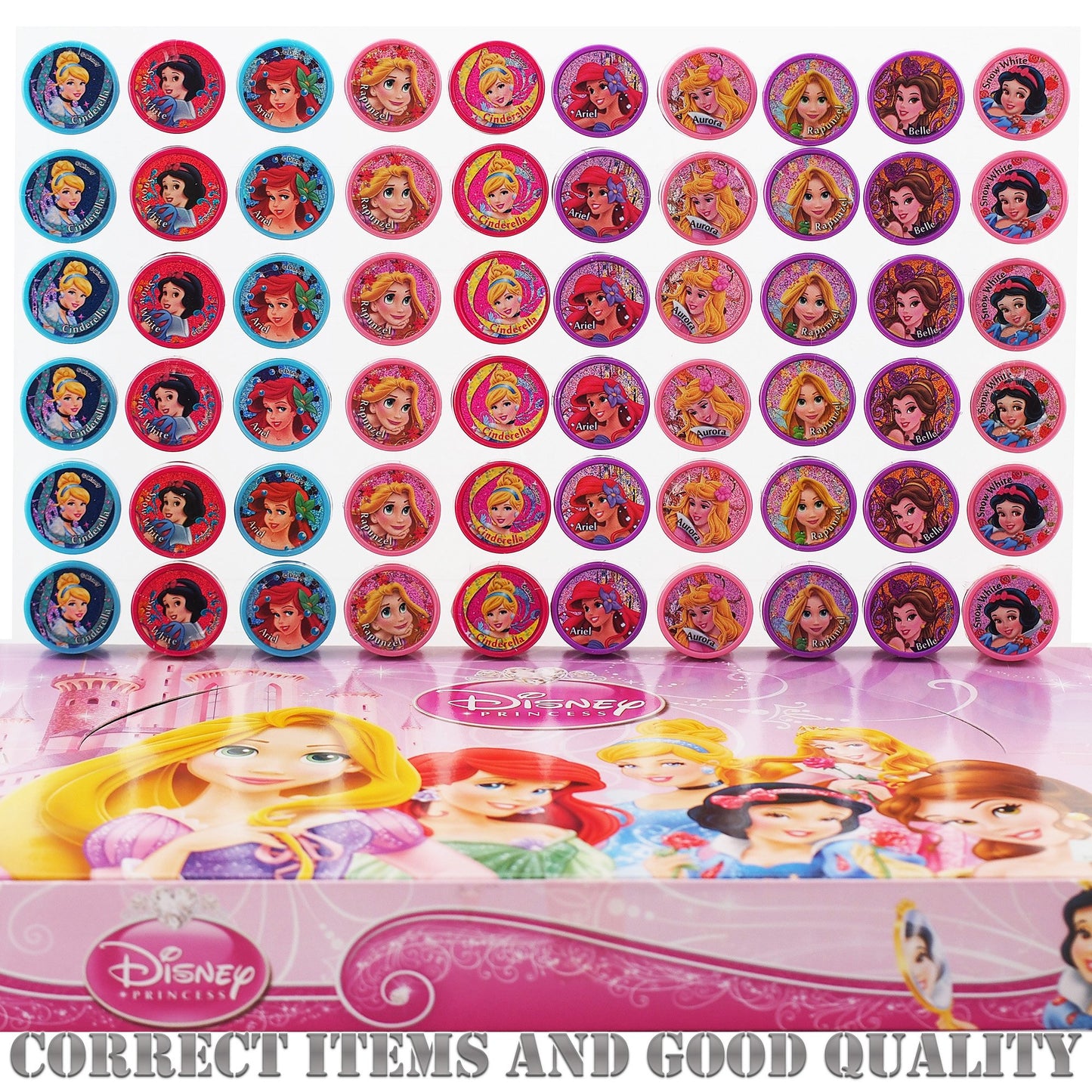 Princess Disney 10 Assorted Self Inking Stampers Party Favor