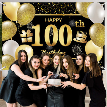 100Th Happy Birthday Banner Birthday Decorations For Men Birthday Party Decorations Birthday Backdrop