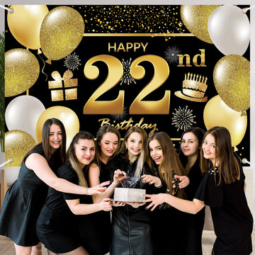 22Nd Happy Birthday Banner Birthday Decorations For Men Birthday Party Decorations Birthday Backdrop