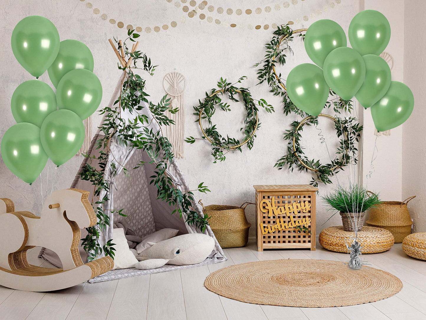 Treasures Gifted Metallic Sage Green Balloons - Olive Green Balloons - Dark Green Balloons - Hunter Green Balloons - Large Green