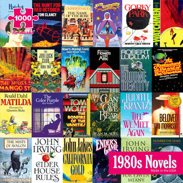 Re-Marks 1,000-Piece Collage Puzzle - 1980s Novels, Cardboard, White/Gray