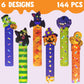 JOYIN 144 PCS Halloween Bookmark Rulers Party Favor Pack (6 Designs) with Halloween Themed Prints for Holiday Decorations, Goodi