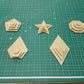 Itajime Shibori Square Templates 4, 3, 2, 1 - 8 Piece Set