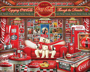 Springbok 1000 Piece Jigsaw Puzzle - Coca Cola Decades, Engineered Wood, Multi Color, Model 33-10880, Made in USA