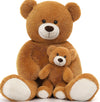 Morismos Giant Teddy Bear Stuffed Animals, Soft Big Mommy And Baby Bear Plush, Large Brown Bear For Boys On Baby Shower Valentine Christmas, 39 Inch