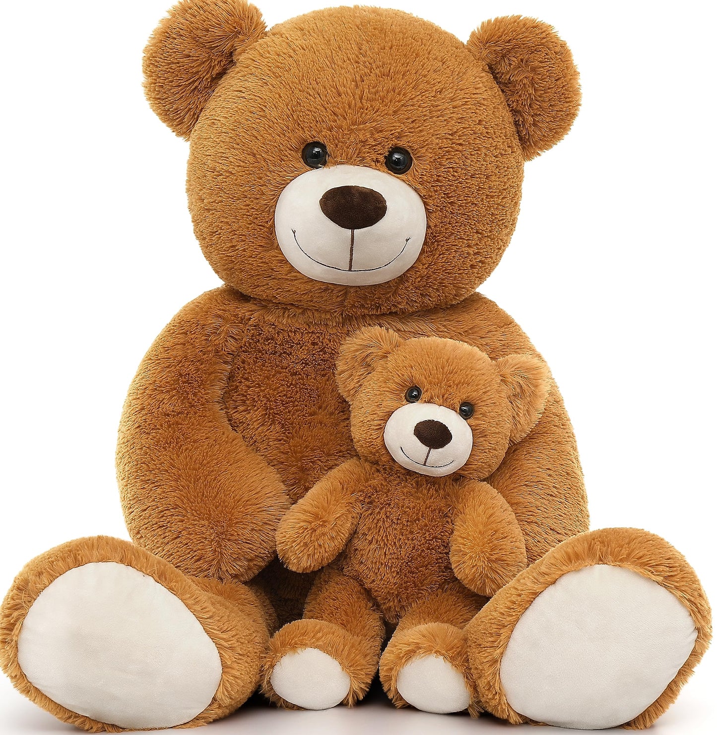 Morismos Giant Teddy Bear Stuffed Animals, Soft Big Mommy And Baby Bear Plush, Large Brown Bear For Boys On Baby Shower Valentine Christmas, 39 Inch