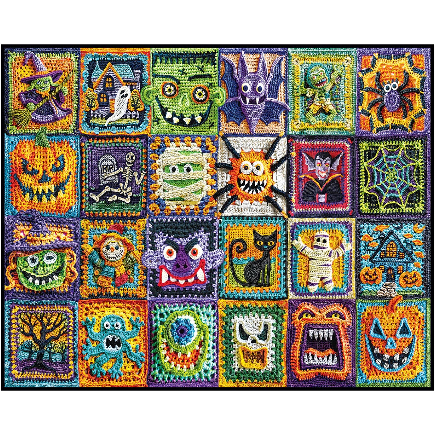 White Mountain Halloween Crochet Halloween Puzzles 1000 Pieces Jigsaw Puzzle for Fall and Autumn