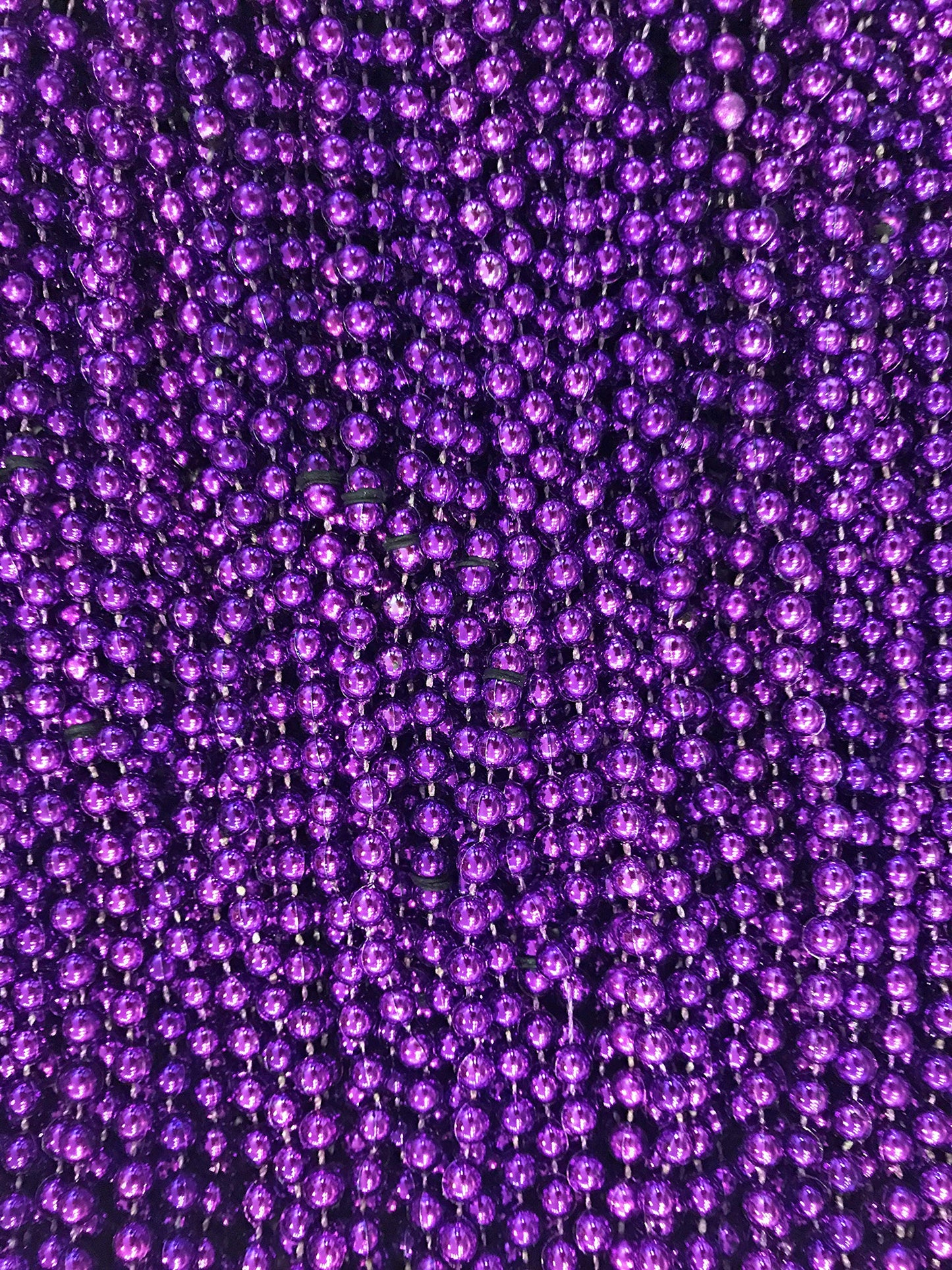 Mardi Gras Beads 33 inch 7mm, 12 Dozen, 144 Pieces, Purple Necklaces with Doubloon