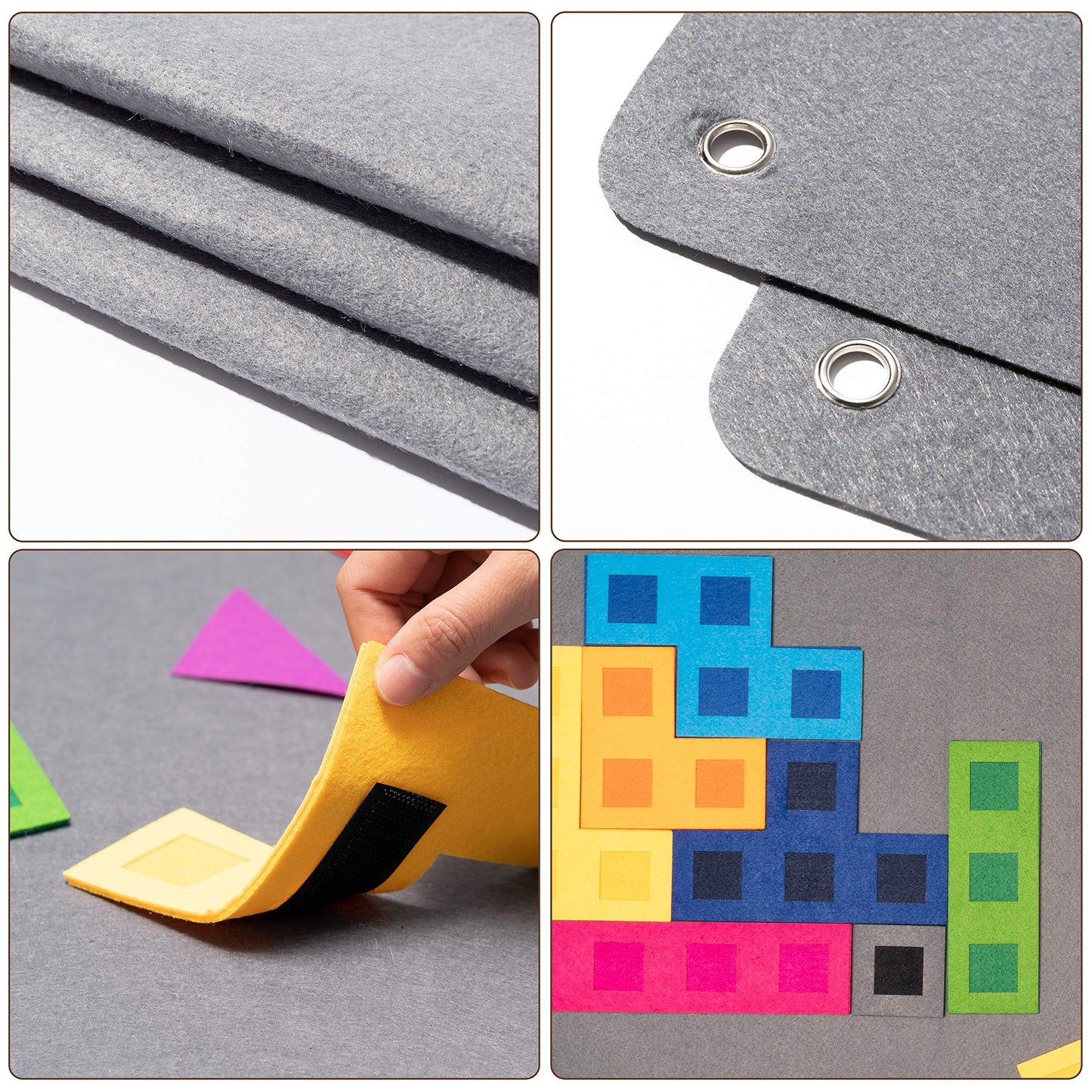 WATINC 64Pcs Preschool Shapes Teaching Felt Board Story Set 3.5 Ft Colorful Montessori Teacher Aide Tangrams Storytelling Flanne