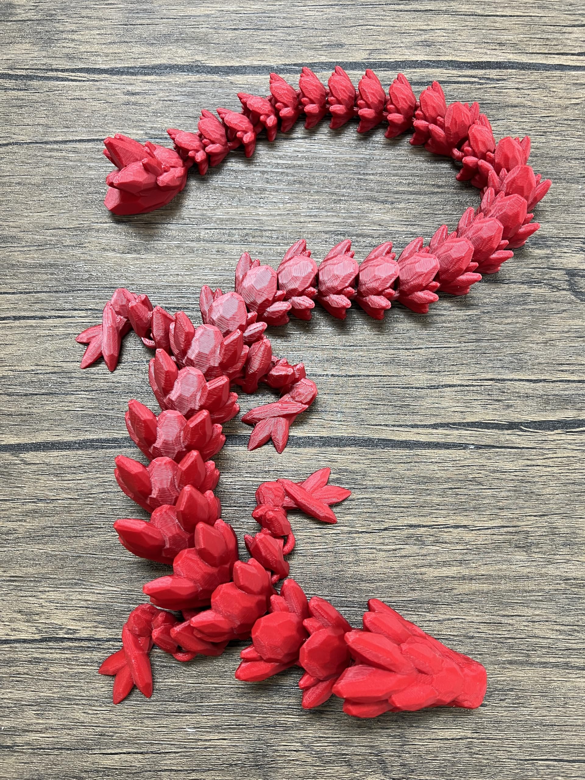 Munnygrubbers - Xl 26' Crystal Dragon Fidget Toy - Heavy Duty - 3D Printed Flexible Articulating Dragon Plastic Collectible Figurine - Surprise Egg Compatible - (Fer Dragon)