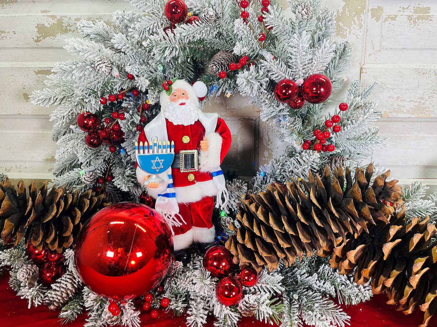 Santa'S Workshop 12'' Hanukkah Santa, Red