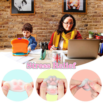 6 Pcs Cat Paws Mochi Squishy Toys, Mini Stress Relief Kawaii Squishies For Kids Party Favors, Goodie Bag Stuffers, Easter Basket