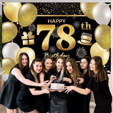78Th Happy Birthday Banner Birthday Decorations For Men Birthday Party Decorations Birthday Backdrop