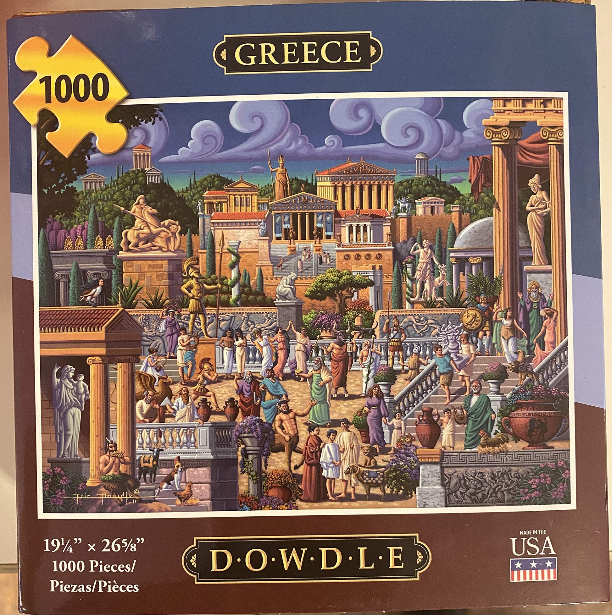 Greece 1000 Piece Dowdle Puzzle 19.25 X 26.625 Inches Made In Usa