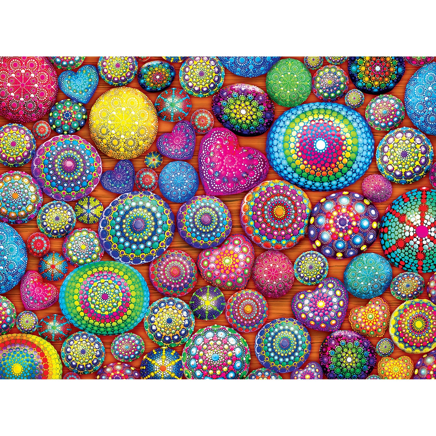RoseArt 1000 Piece Mandala Stones Jigsaw Puzzle - Multi-colored, Premium Cork, Model 8721ZZC for Adults