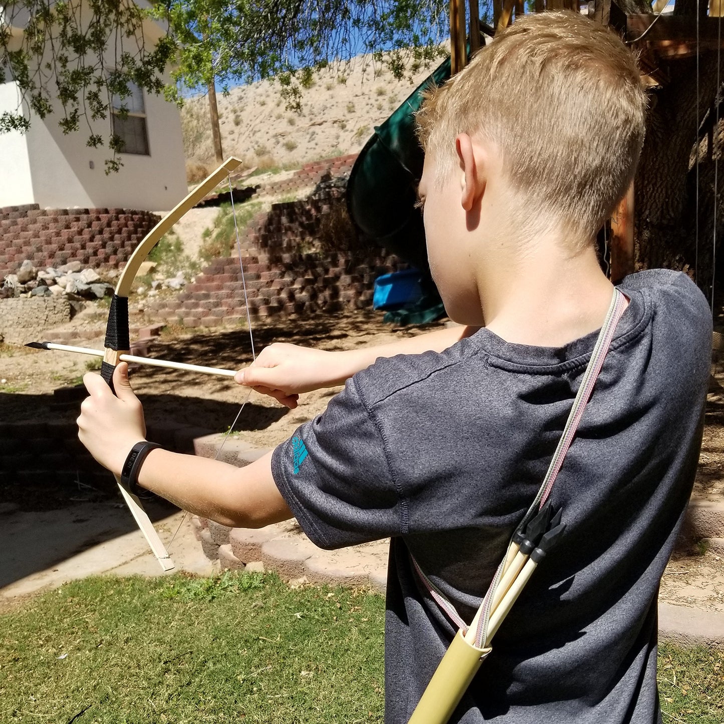 Adventure Awaits! - 2-Pack Handmade Wooden Bow And Arrow Set - 20 Wood Arrows And 2 Quivers - For Outdoor Play