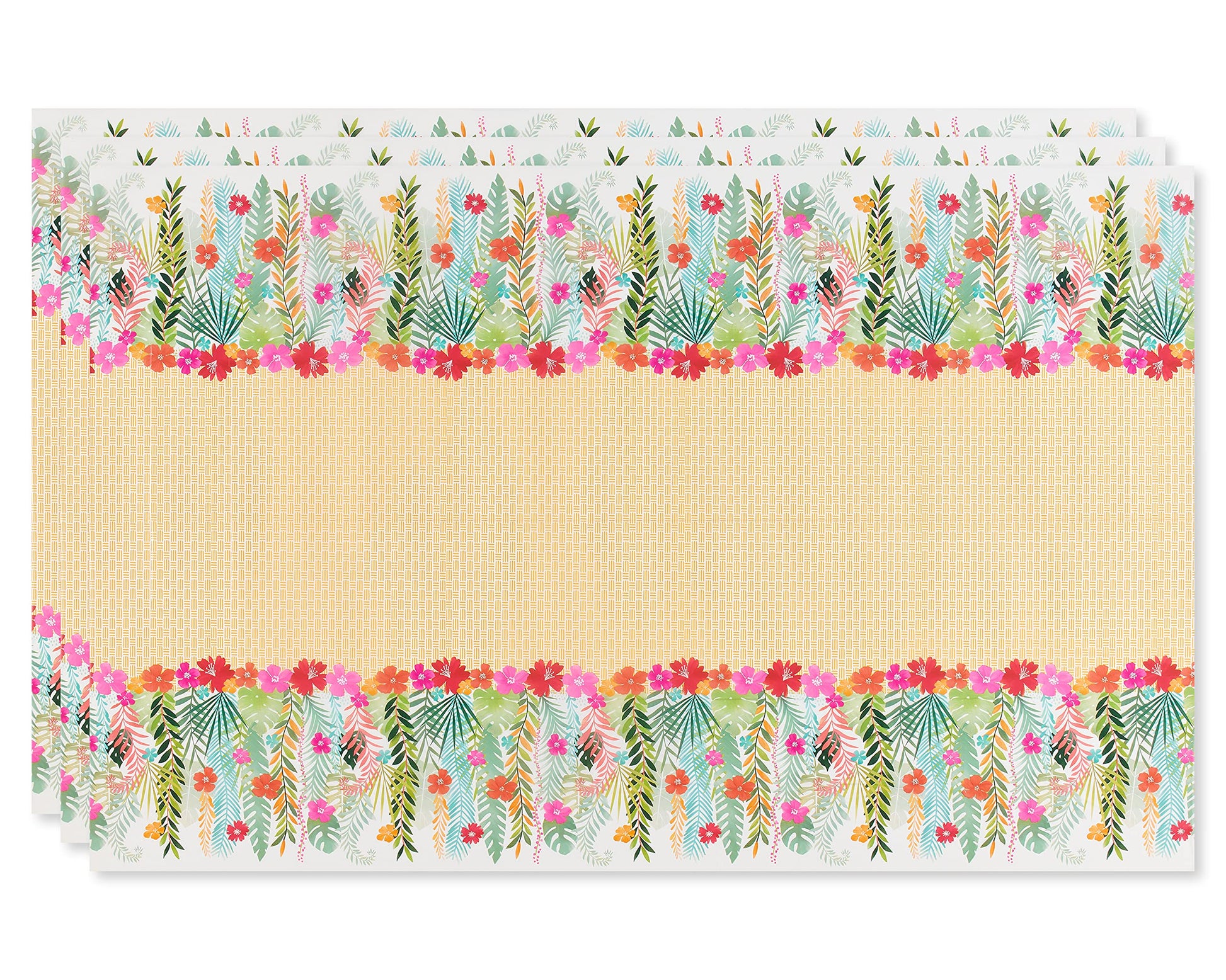 American Greetings Tropical Luau Party Supplies for BBQs and All Summer Parties, Plastic Table Covers (3-Count)