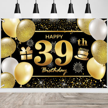 39Th Happy Birthday Banner Birthday Decorations For Men Birthday Party Decorations Birthday Backdrop
