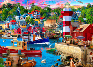 Ceaco - David Maclean - Lighthouse Harbor - 1000 Piece Jigsaw Puzzle
