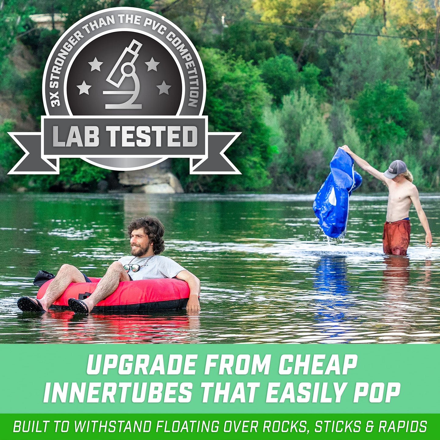 GoSports 44 in Heavy-Duty River Tube with enhanced Canvas Cover - Commercial Grade River Tube - Choose Your Style
