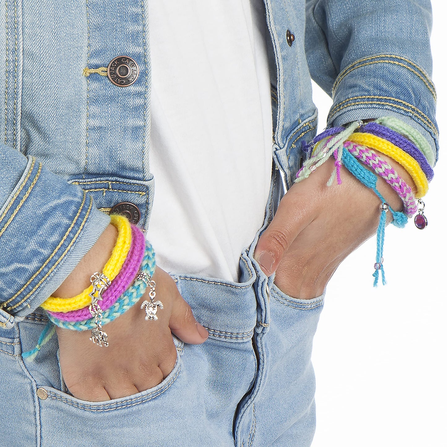 Creativity for Kids Quick Knit Charm Bracelets - Create 10 DIY Friendship Bracelets, Kids Jewelry Making Kit