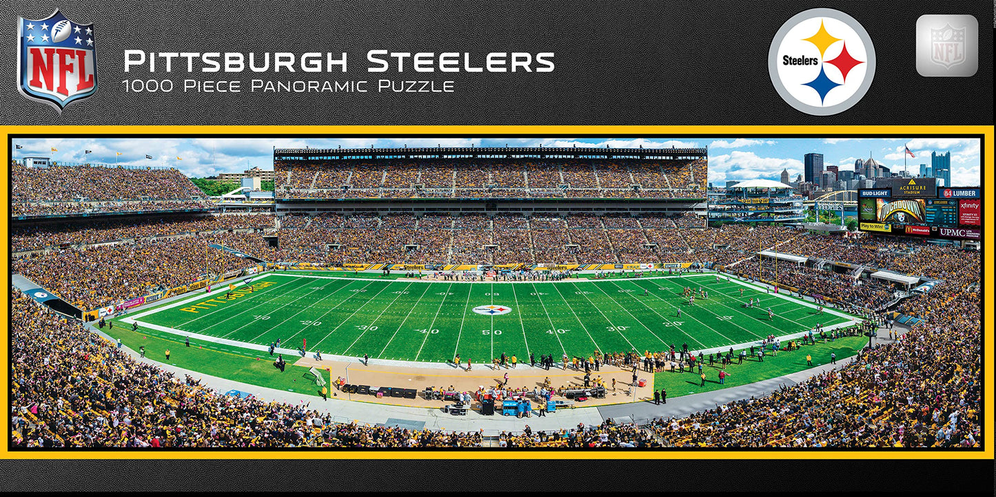 Masterpieces 1000 Piece Sports Jigsaw Puzzle - Nfl Pittsburgh Steelers Center View Panoramic - 13''X39''