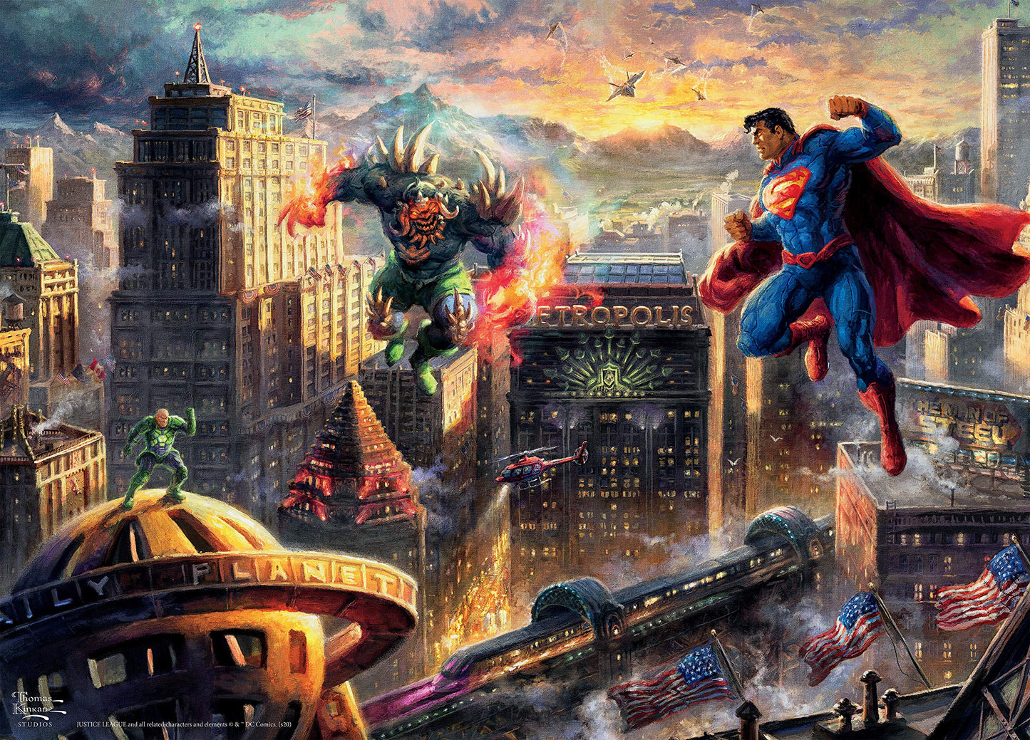 Ceaco  Thomas Kinkade  DC Comics  Superman Man of Steel  1000 Piece Jigsaw Puzzle