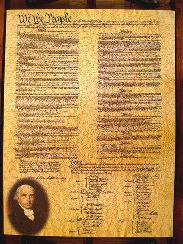 American Documents 750-Piece Jigsaw Puzzle - The Constitution of The United States - Durable Cardboard - Model 70131