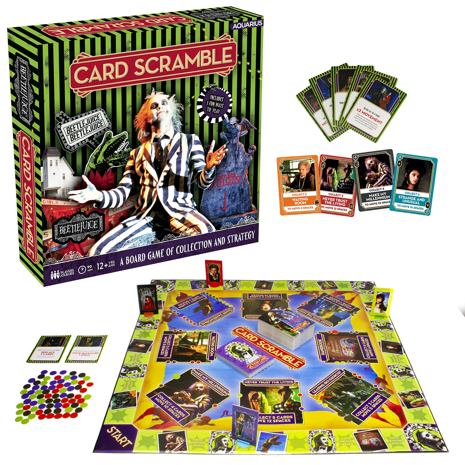 Aquarius Beetlejuice Card Scramble Board Game - Fun Family Party Game For Kids, Teens & Adults - Entertaining Game Night Gift - 