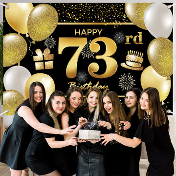 73Rd Happy Birthday Banner Birthday Decorations For Men Birthday Party Decorations Birthday Backdrop
