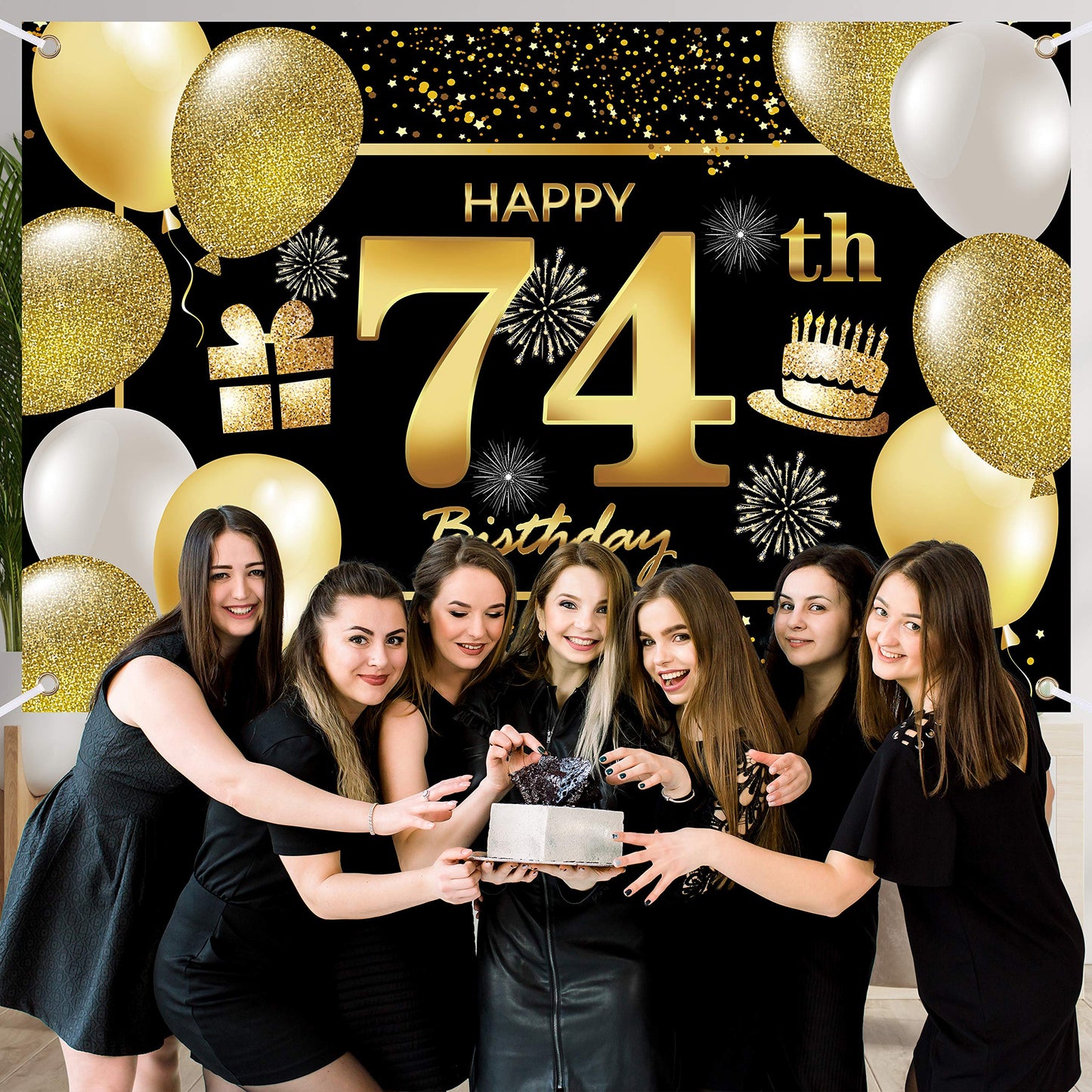 74Th Happy Birthday Banner Birthday Decorations For Men Birthday Party Decorations Birthday Backdrop