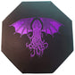 Fantasydice-Cthulhu Tome-Purple- Dice Tray - 8'' Octagon with Lid and Dice Staging Area- Holds 5 Sets(7 Dice Set/Standard) for A