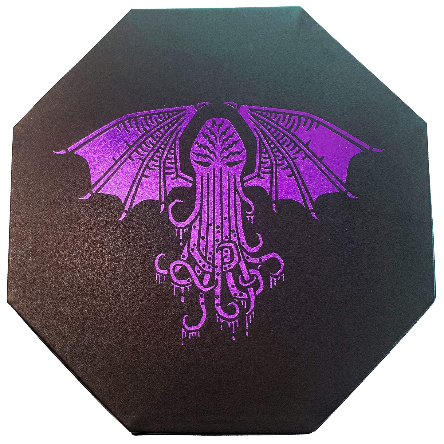 Fantasydice-Cthulhu Tome-Purple- Dice Tray - 8'' Octagon with Lid and Dice Staging Area- Holds 5 Sets(7 Dice Set/Standard) for A