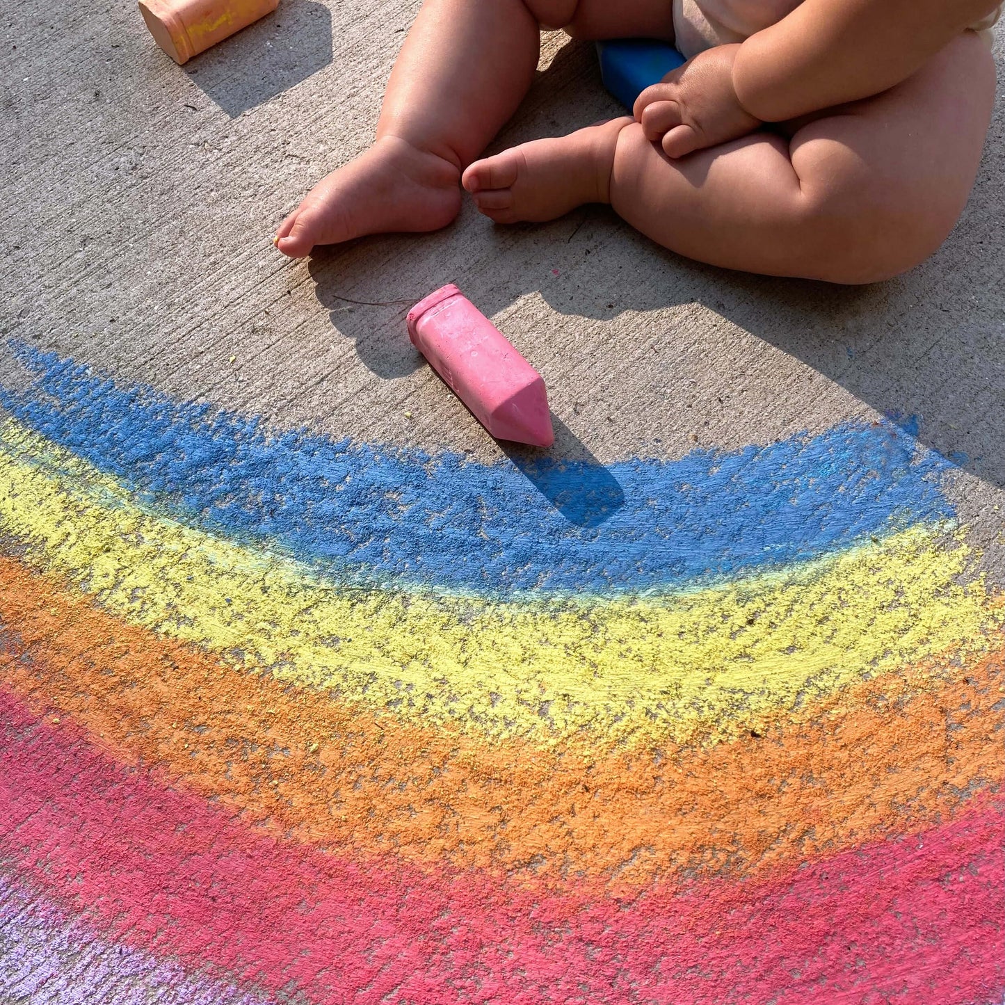 Urban Infant Non-Toxic Sidewalk Chalk For Toddlers And Kids - Washable Outdoor Jumbo Chalk - Rainbow