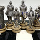 HPL Medieval Times Chess Set - Gold and Silver Armored Warrior Knights - Model 43227-1572 - Resin Pieces - No Board Included