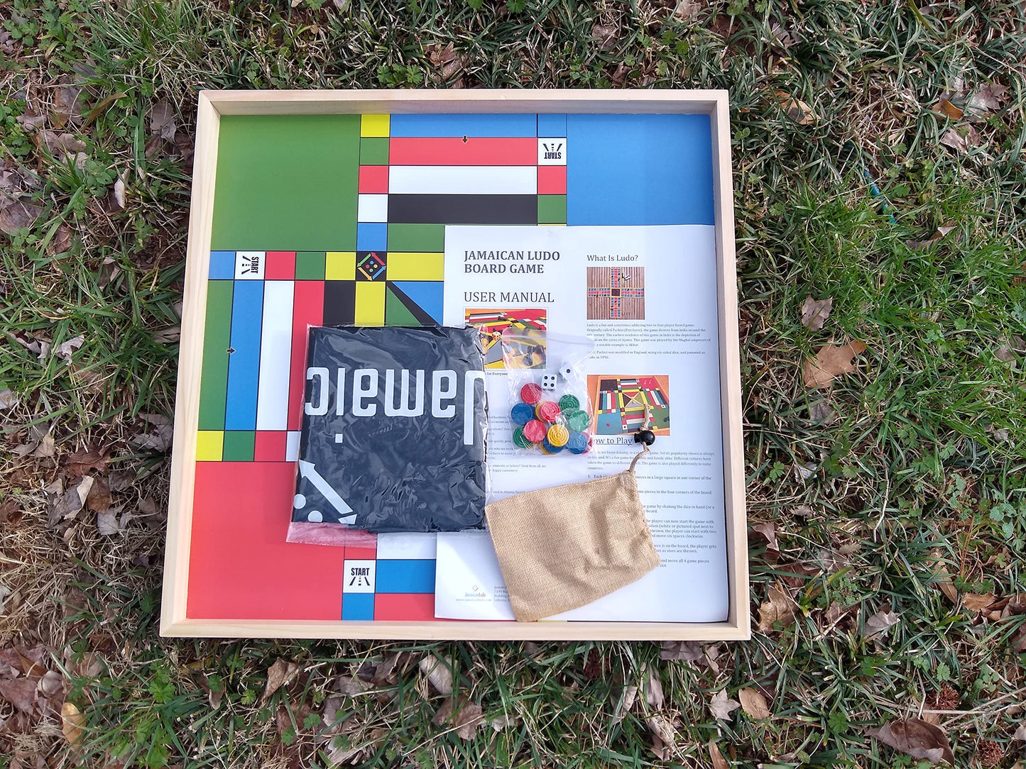 JAMAICANLUDO Jamaican Ludo Original Edition Board Game | 24in x 24in | Multicolor | Fun for 4 Players, Ages 6+