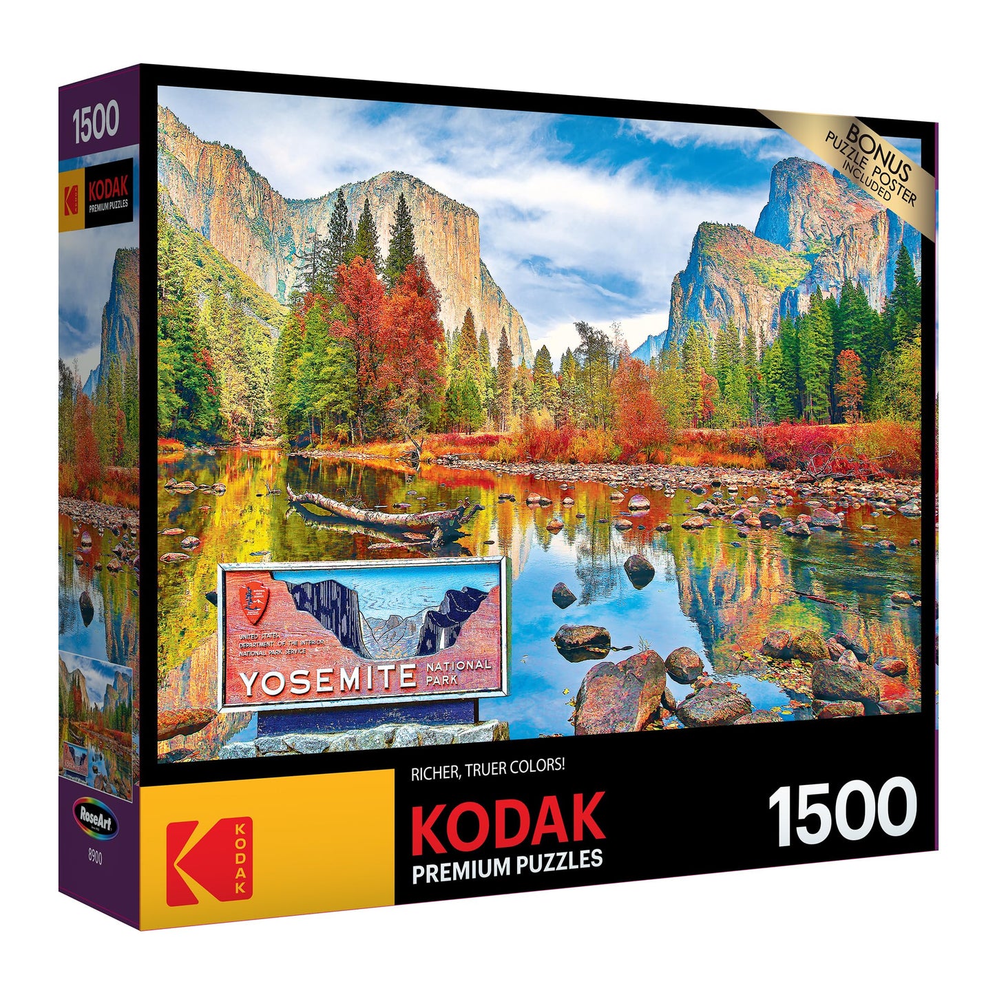 RoseArt - Kodak Premium - El Capitan and Merced River in Autumn, Yosemite National Park - 1500 Piece Jigsaw Puzzle for Adults