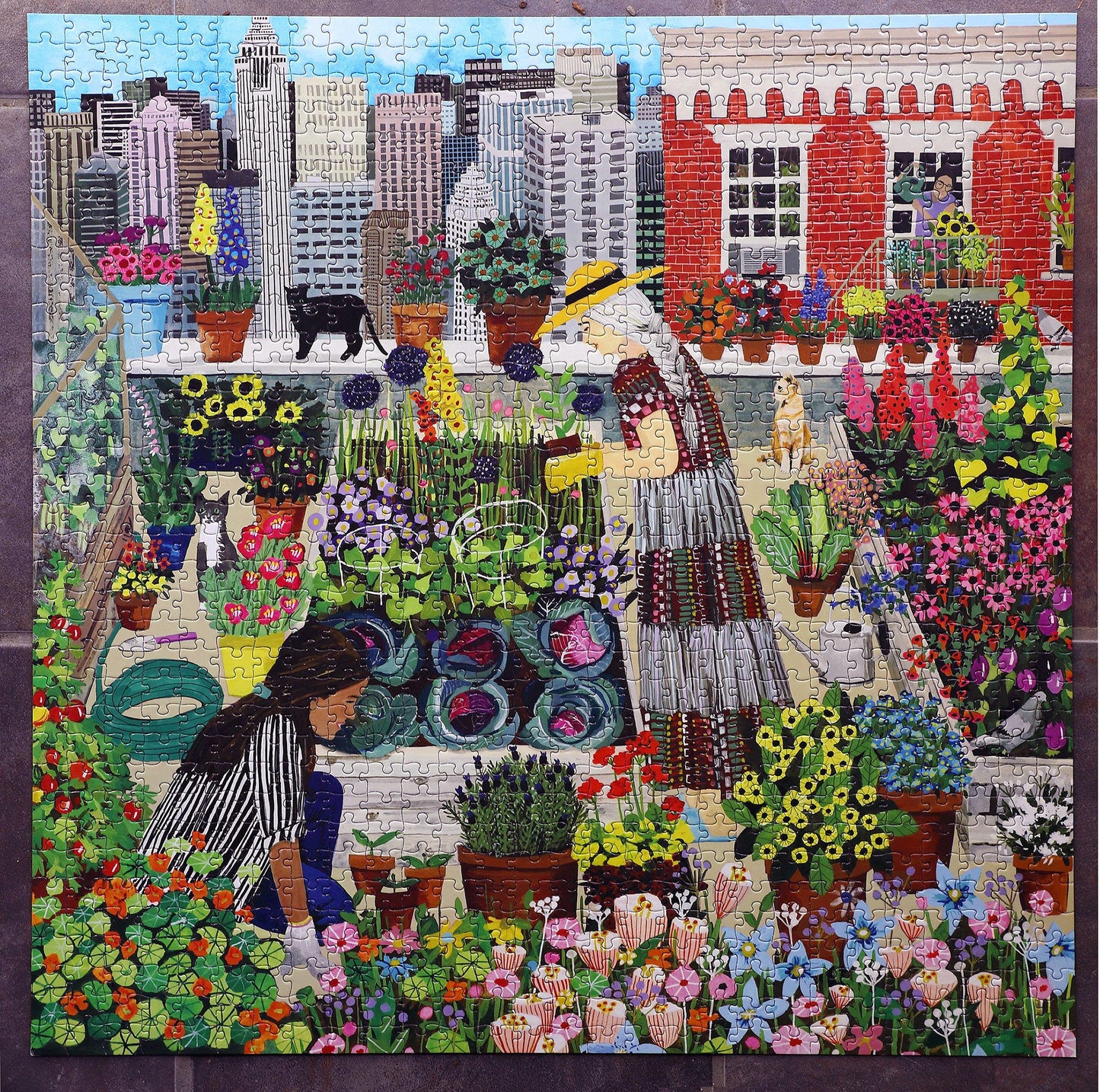 eeBoo 1000 Piece Urban Gardening Jigsaw Puzzle, Glossy Cardboard, Multicolor, Model PZTUBG, Perfect for Adults and Families