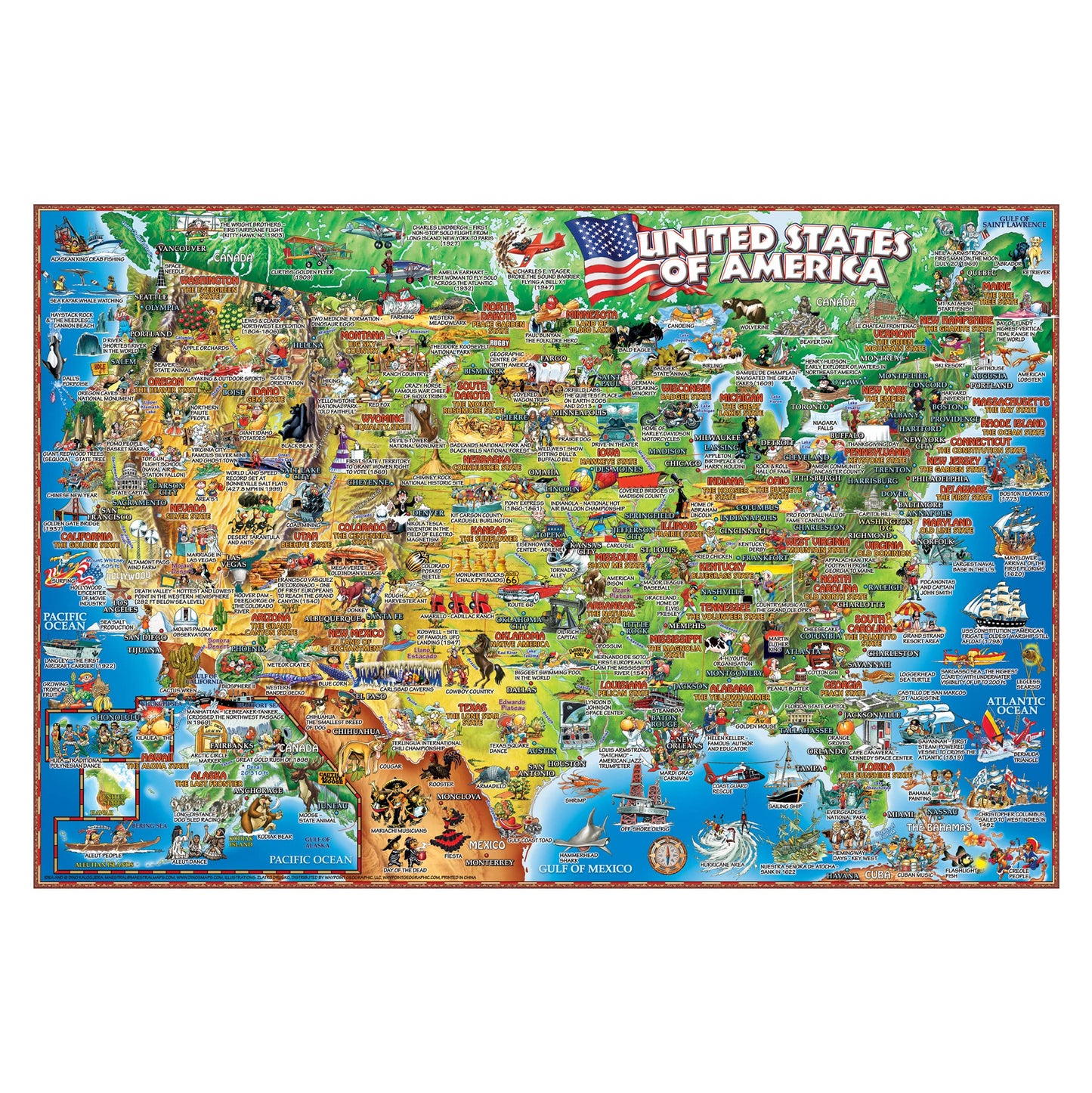 Maestral United States Illustrated 250 Piece Jigsaw Puzzle