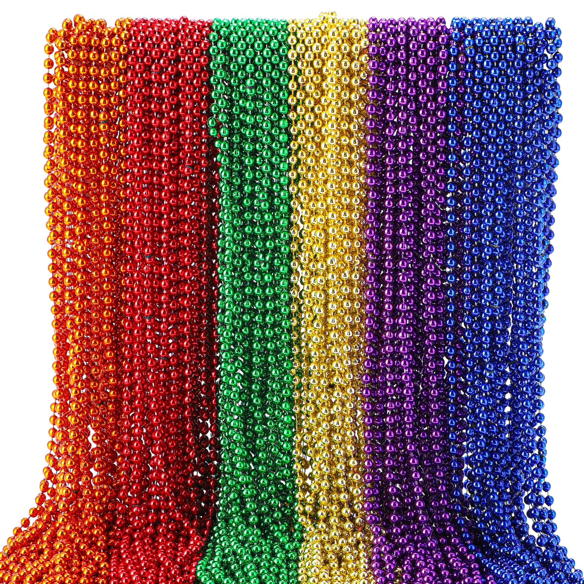 Joyin 72 Pcs Mardi Gras Beads Necklace, 6 Colors Bead Necklace Set For Mardi Gras Party Favors Supplies, Costume Accessories, Ma