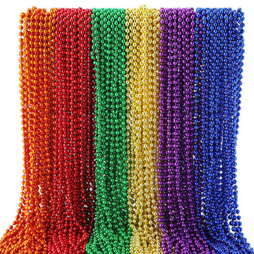 Joyin 72 Pcs Mardi Gras Beads Necklace, 6 Colors Bead Necklace Set For Mardi Gras Party Favors Supplies, Costume Accessories, Ma